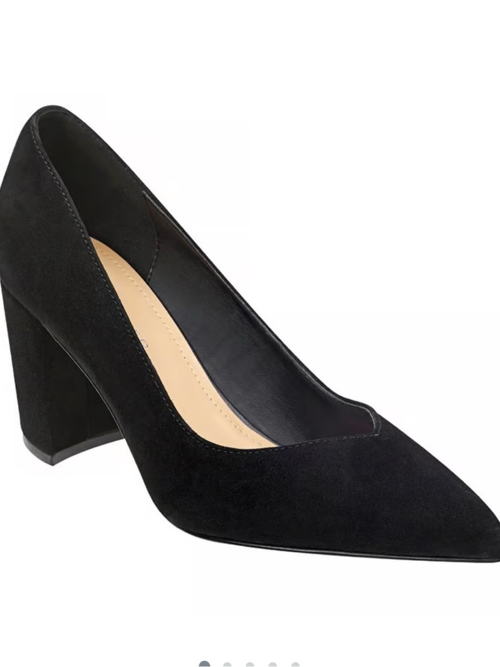 Marc Fisher Caitlin Black Suede Block Heel Pumps - Women Size 7.5